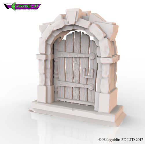 HG3D Wooden Door - 28mm 3D Print 142236 HG3D Wooden Door - 28mm 3D Print 142236