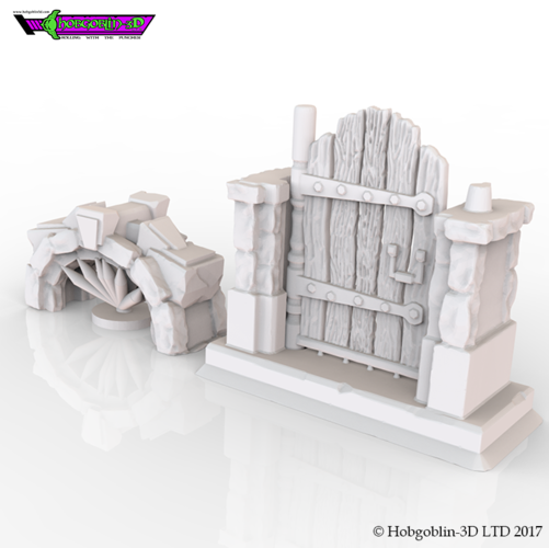 HG3D Wooden Door - 28mm 3D Print 142237 HG3D Wooden Door - 28mm 3D Print 142237