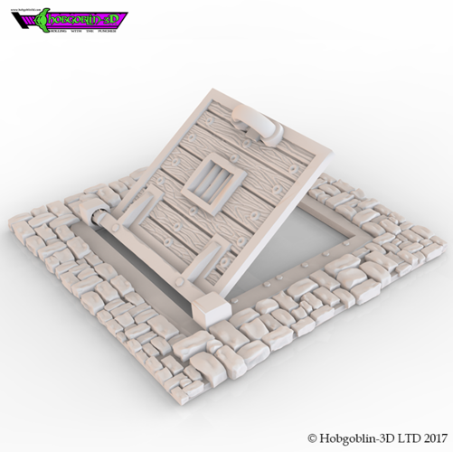 HG3D Trap Door - 28mm 3D Print 142240 HG3D Trap Door - 28mm 3D Print 142240