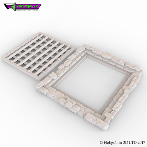 HG3D Iron Grating - 28mm 3D Print 142242 HG3D Iron Grating - 28mm 3D Print 142242