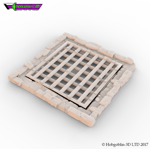 HG3D Iron Grating - 28mm 3D Print 142243 HG3D Iron Grating - 28mm 3D Print 142243