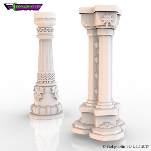 HG3D Freemasons Pillar Kit - 28mm 3D Print 142259 HG3D Freemasons Pillar Kit - 28mm 3D Print 142259