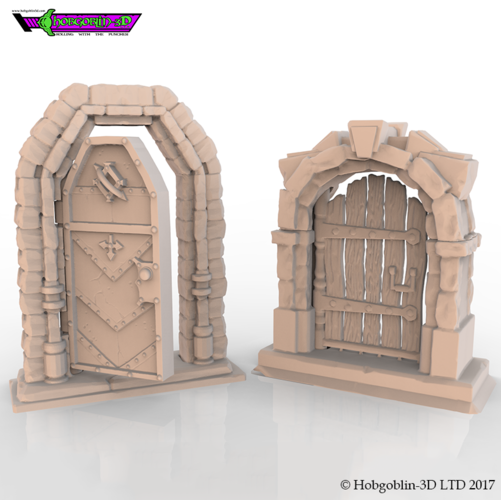 HG3D Freemasons Door Kit - 28mm 3D Print 142261 HG3D Freemasons Door Kit - 28mm 3D Print 142261