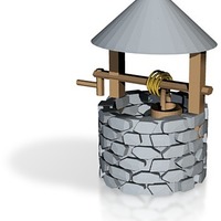 Small wishing well for frosted ultra detail or sculpteo 3D Printing 14244