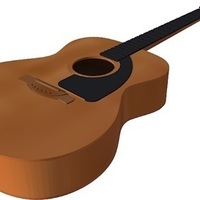 Small Acoustic guitar in scale 1:4, fully 3D printable 3D Printing 143172
