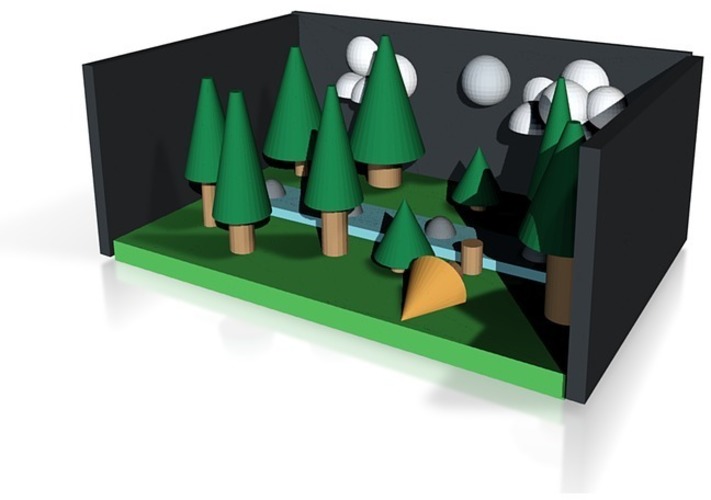 night in the pine forest 3D Print 14331