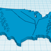 Small Geographic Map of The USA 3D Printing 143380