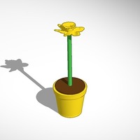 Small daffodil in yellow pot 3D Printing 14365