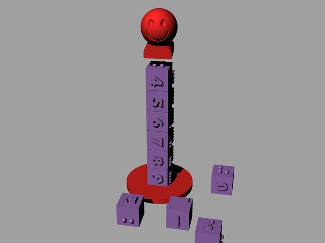Number Tower 3D Print 144119