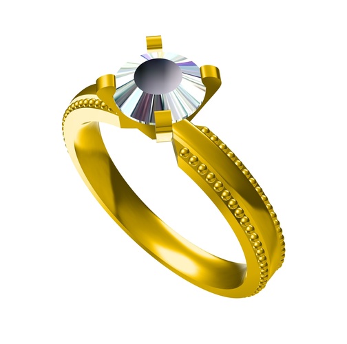 FREE !! 3D CAD Model For Wedding Solitaire Ring 3D Print 146575