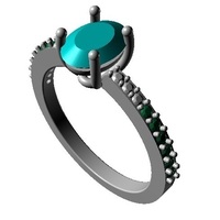 Small Womens Special Solitaire With Accents Ring 3D CAD Model 3D Printing 146856