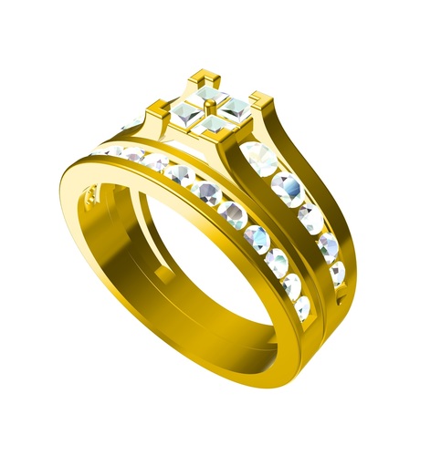 Get Free 3D CAD Model For Bridal Ring Set In STL Format 3D Print 147529
