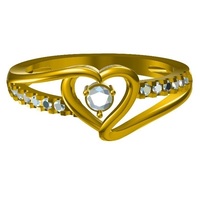 Small Jewelry 3D CAD Model Of Beautiful Heart Design Wedding Ring 3D Printing 148092