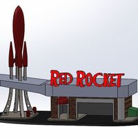 Small Red Rocket Gas Station 3D Printing 148150