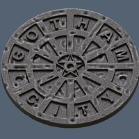 Small Gotham City Manhole Cover Coaster (Batman) 3D Printing 148176