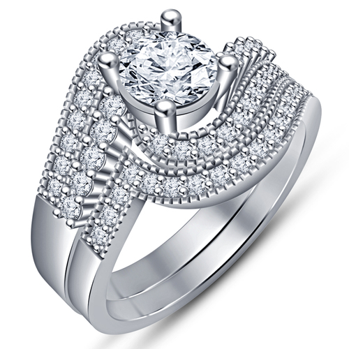 Jewelry 3D CAD Model Beautiful Bridal Ring Set 3D Print 148234