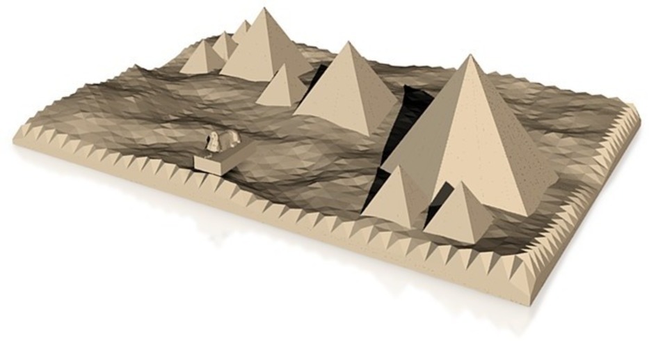 accuarate model of pyramids and sphinx of giza 3D Print 14862