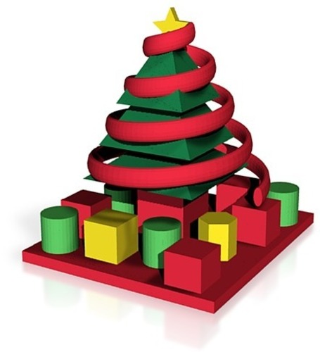 decorated christmas tree with presents 3D Print 14864