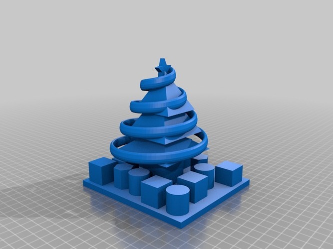decorated christmas tree with presents 3D Print 14865