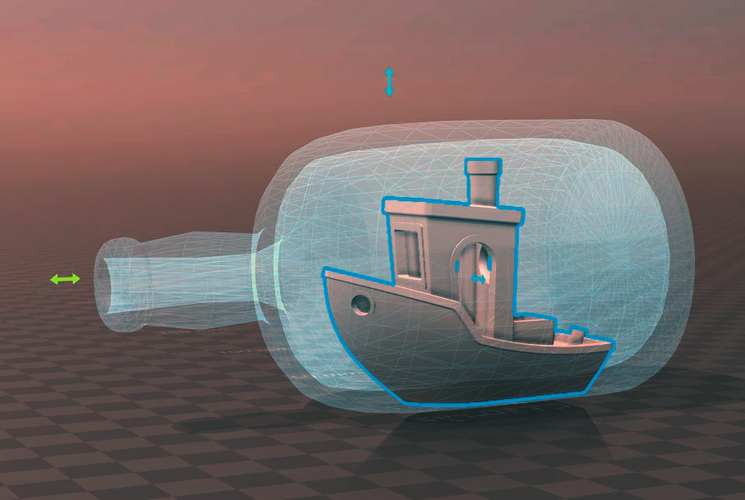 Benchy in a Bottle 3D Print 148664 Benchy in a Bottle 3D Print 148664