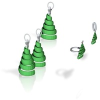 Small swirl xmas tree jewelry set 3D Printing 14891