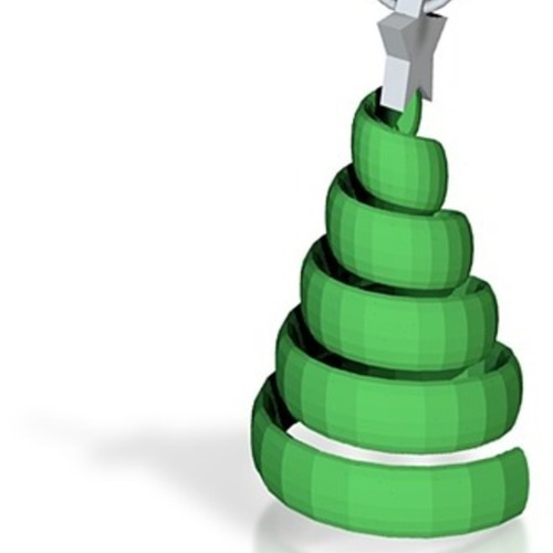 swirl tree pendant/ keyring / tree decoration 3D Print 14893
