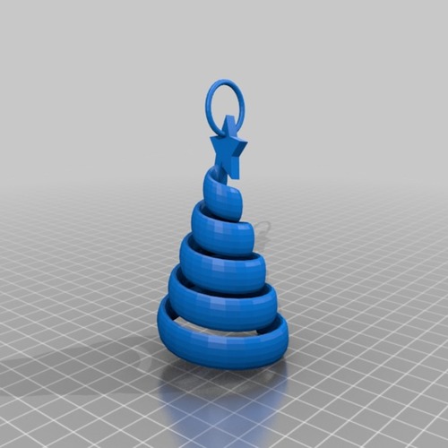 swirl tree pendant/ keyring / tree decoration 3D Print 14894