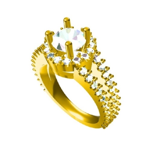 3D Jewelry CAD Model For Solitaire Wedding Ring 3D Print 149309