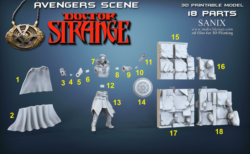 Avenger Scene – Doctor Strange 3D Model for 3D Printing 3D Print 149849