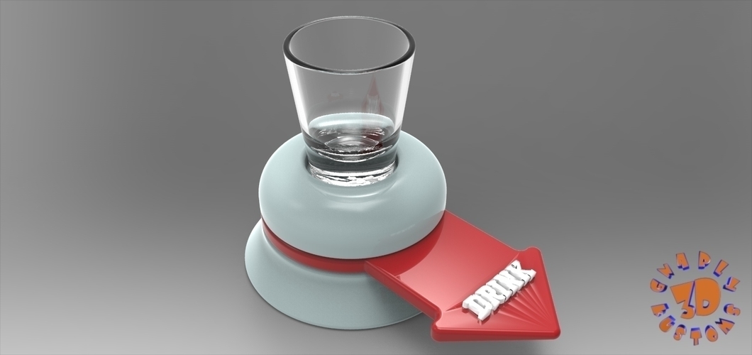 The Shot Glass Drinking Game Spinner - *FREE DOWNLOAD* 3D Print 150023 The Shot Glass Drinking Game Spinner - *FREE DOWNLOAD* 3D Print 150023
