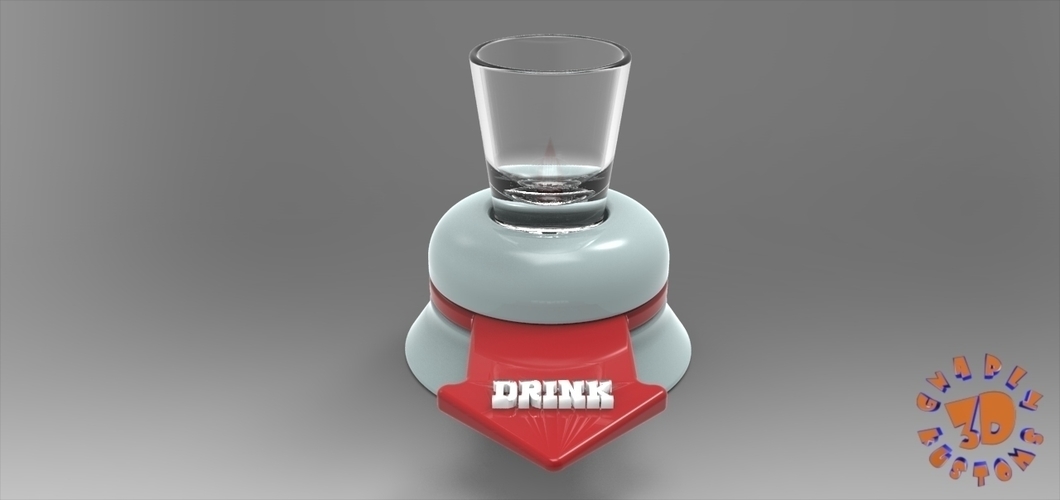 The Shot Glass Drinking Game Spinner - *FREE DOWNLOAD* 3D Print 150026 The Shot Glass Drinking Game Spinner - *FREE DOWNLOAD* 3D Print 150026