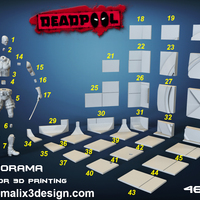X-MEN Diorama - Deadpool / 3D model for 3D Printing - Thumbnail 5