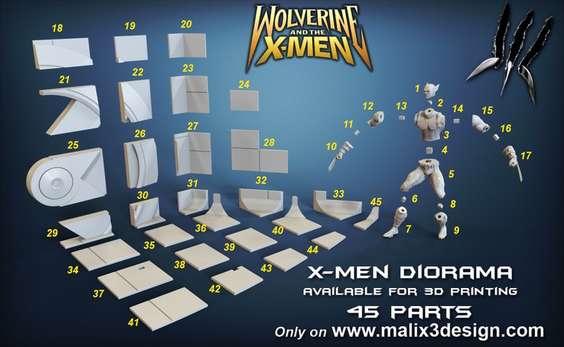 X-MEN Diorama - Wolverine / 3D model for 3D Printing  3D Print 150391