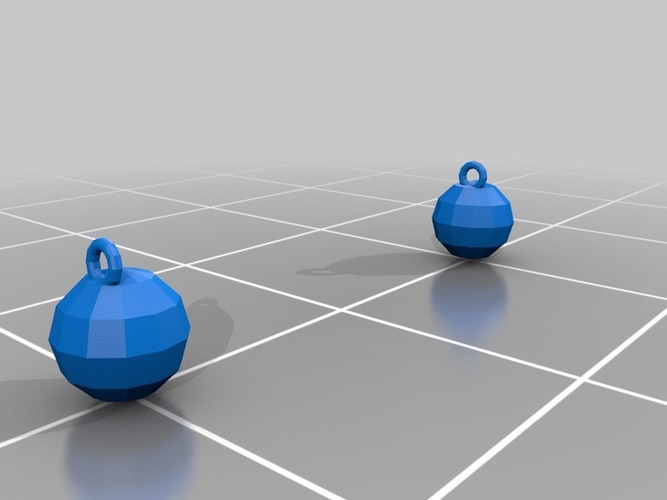 Xmas bauble earrings 3D Print 15055 Xmas bauble earrings 3D Print 15055
