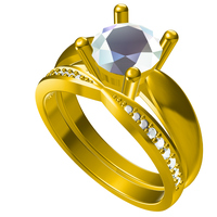 Small 3D CAD Model For Bridal Ring Set In STL Format 3D Printing 151454