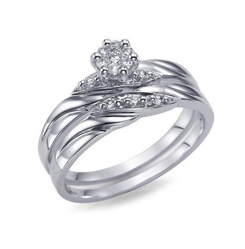 Jewelry 3D CAD Model Beautiful Bridal Ring Set 3D Print 151636