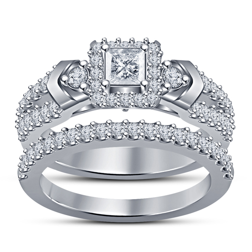 Exclusive Jewelry Design 3D CAD Model Of Wedding Bridal Ring Set 3D Print 151637