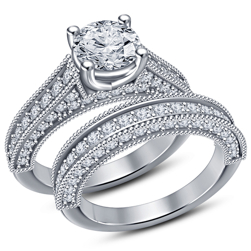 Womens Bridal Ring Set 3D CAD Design In STL Format 3D Print 152290