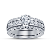 Small Jewelry 3D CAD Model Beautiful Bridal Ring Set 3D Printing 152301