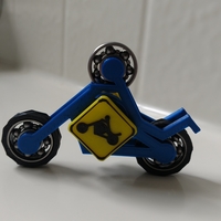 Small MOTORCYCLE STICKMAN FIDGET SPINNER 3D Printing 152412