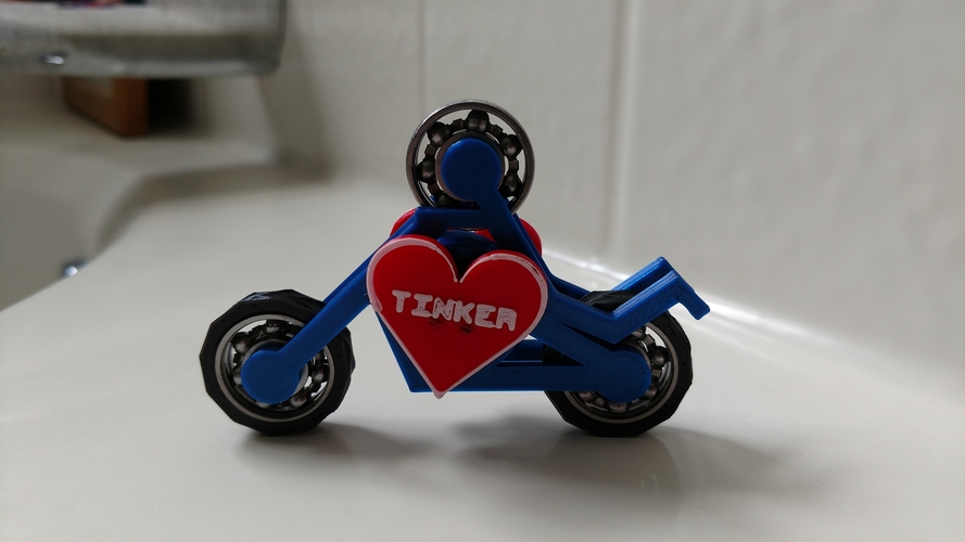 MOTORCYCLE STICKMAN FIDGET SPINNER 3D Print 152414