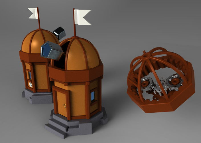 Mechanical Observatory 3D Print 153037 Mechanical Observatory 3D Print 153037