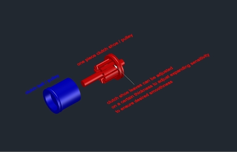 TWO WAY ROTATION SPRING-LESS CENTRIFUGAL CLUTCH 3D Print 153390