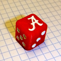 Small Alabama Crimson Tide Dice 3D Printing 153573