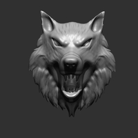 Small Wolf Head 3D Printing 15371
