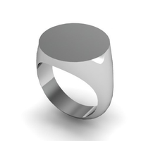 Small Round Signet Ring Size 9 US 3D Printing 153883