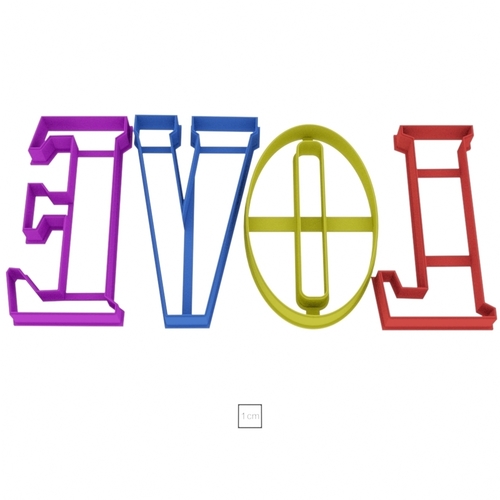 Set LOVE cookie cutter for professional 3D Print 153944 Set LOVE cookie cutter for professional 3D Print 153944