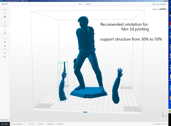 han solo 3D Print 154101 han solo 3D Print 154101