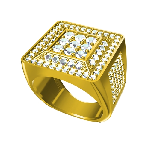Artistic Jewelry 3D CAD Model Of Mens Ring In STL Format 3D Print 154436