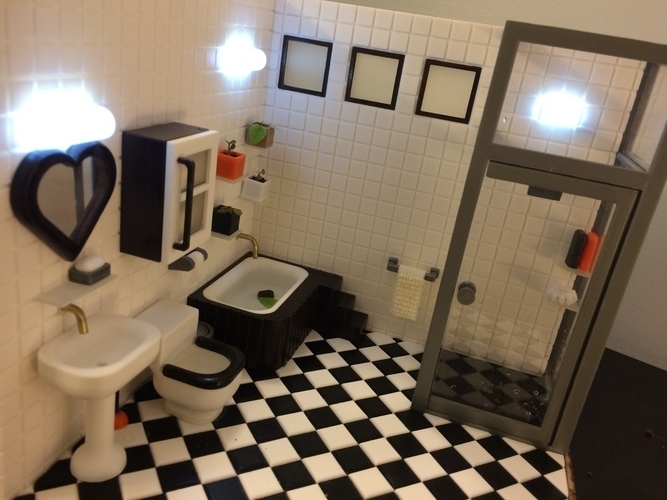 Miniature Bathroom wall & floor  (bathroom) 3D Print 154955